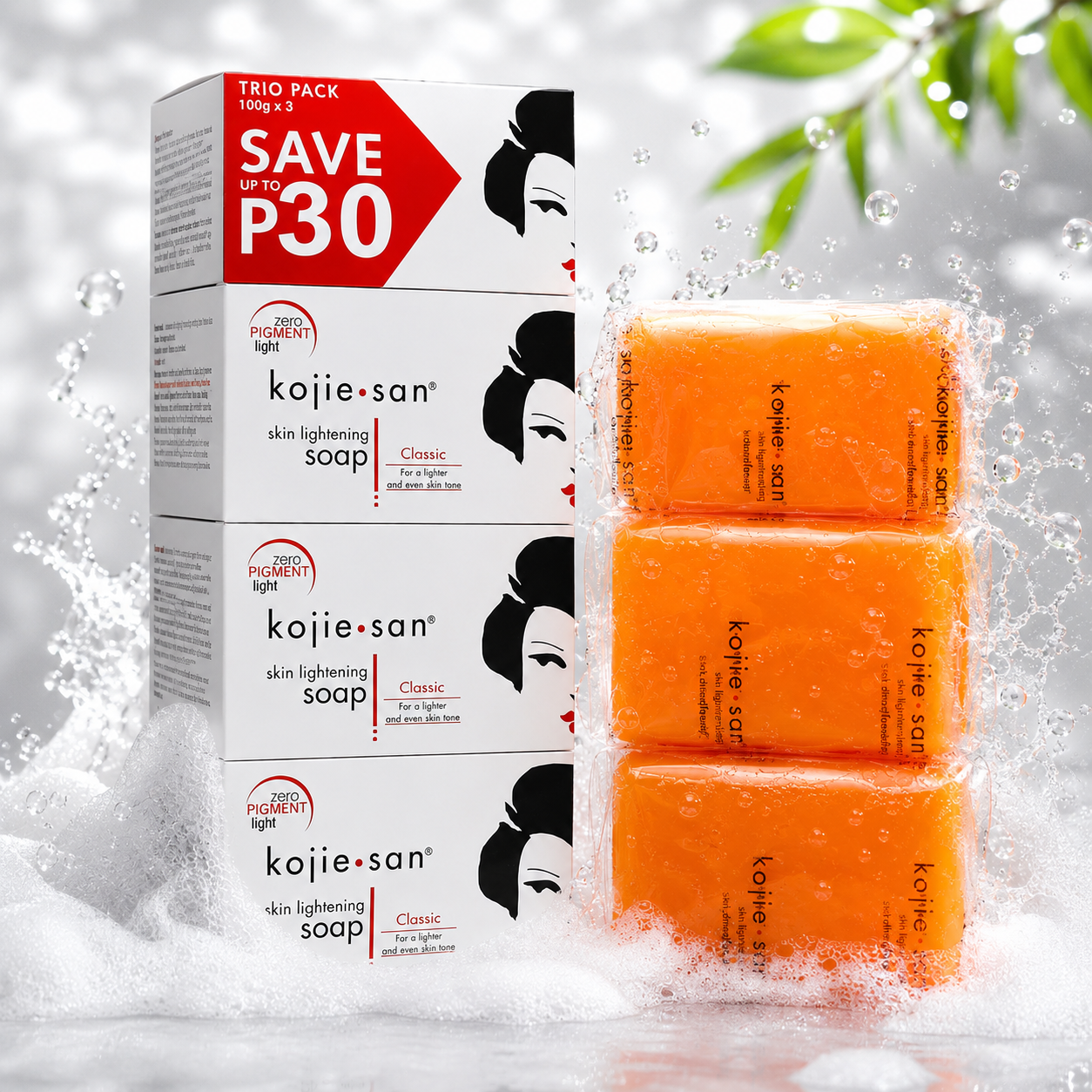 ​Kojie San Classic Skin Lightening Soap (100g x 3) Trio Pack – Original Import